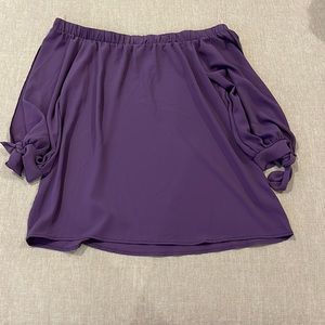 Purple off the shoulder blouse